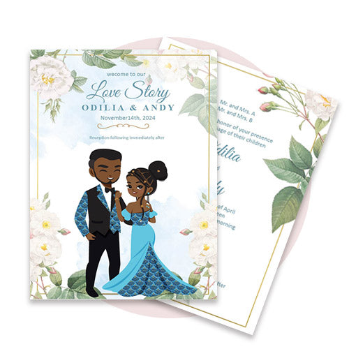 African-American wedding Invite Template