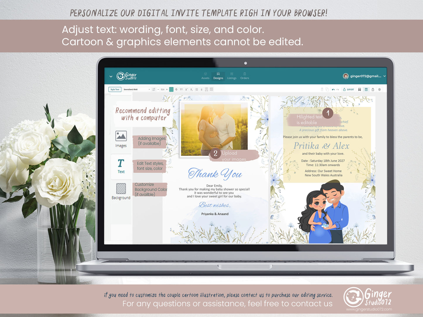 Baby shower, Birth Announcements invitation template #bsis241001