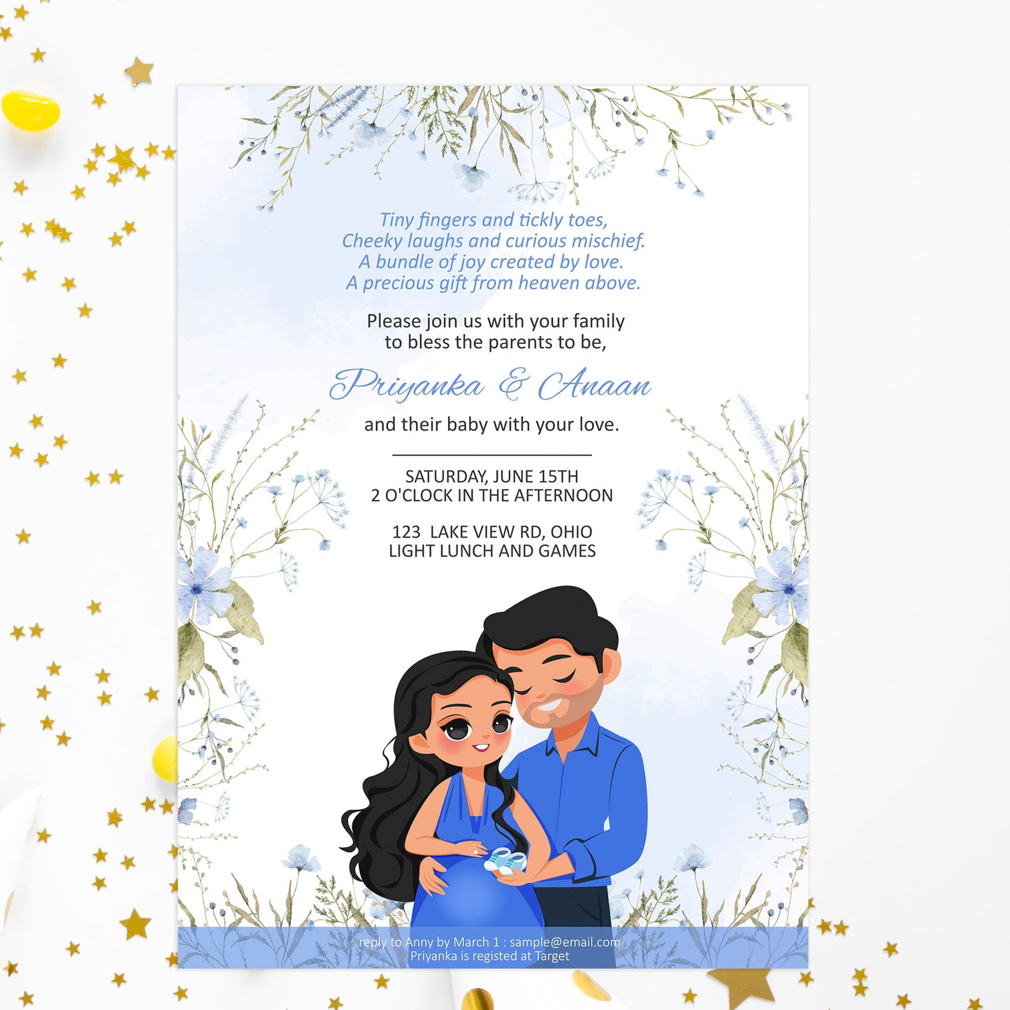 Baby shower, Birth Announcements invitation template #bsis241001