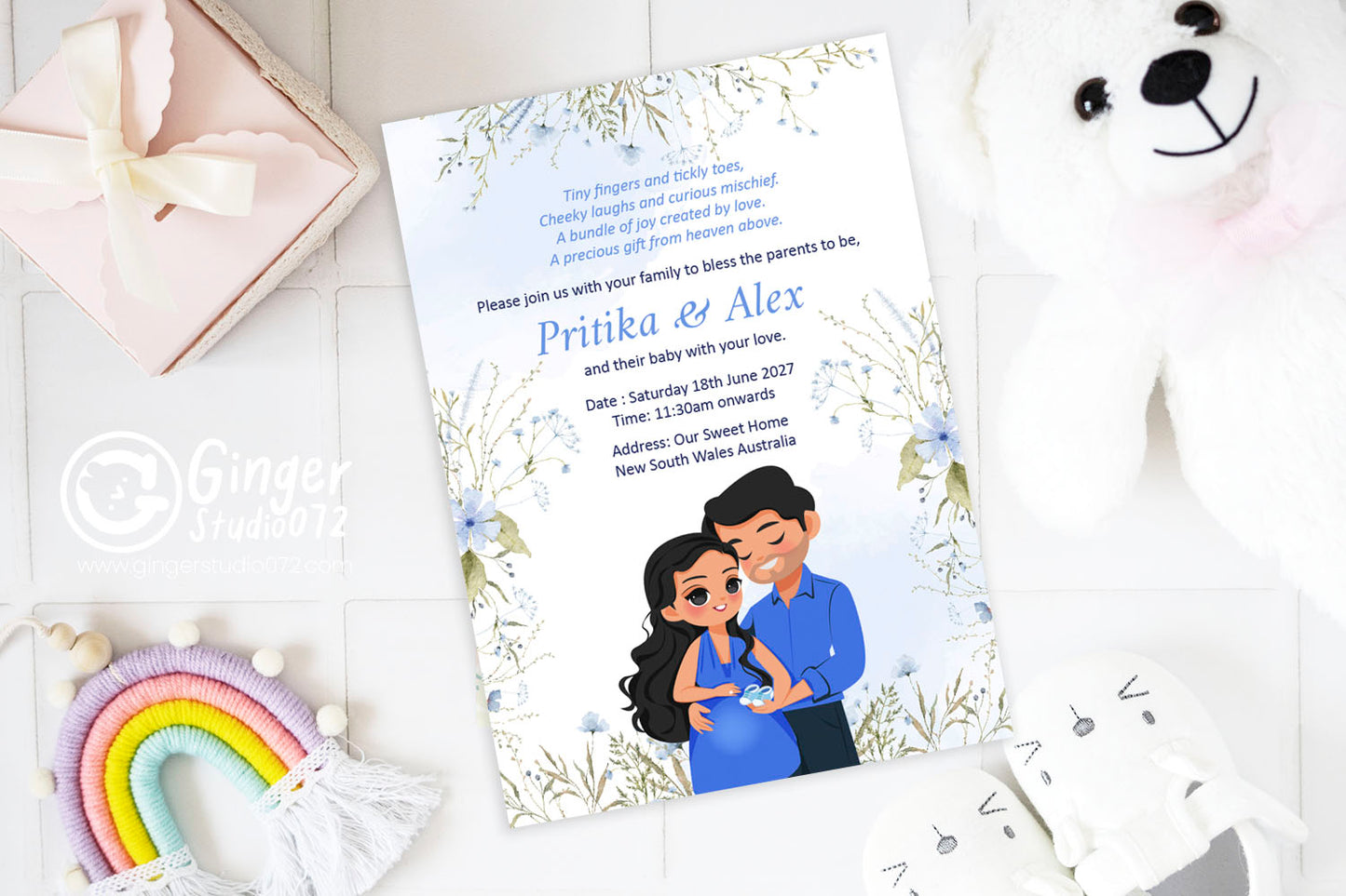 Baby shower, Birth Announcements invitation template #bsis241001