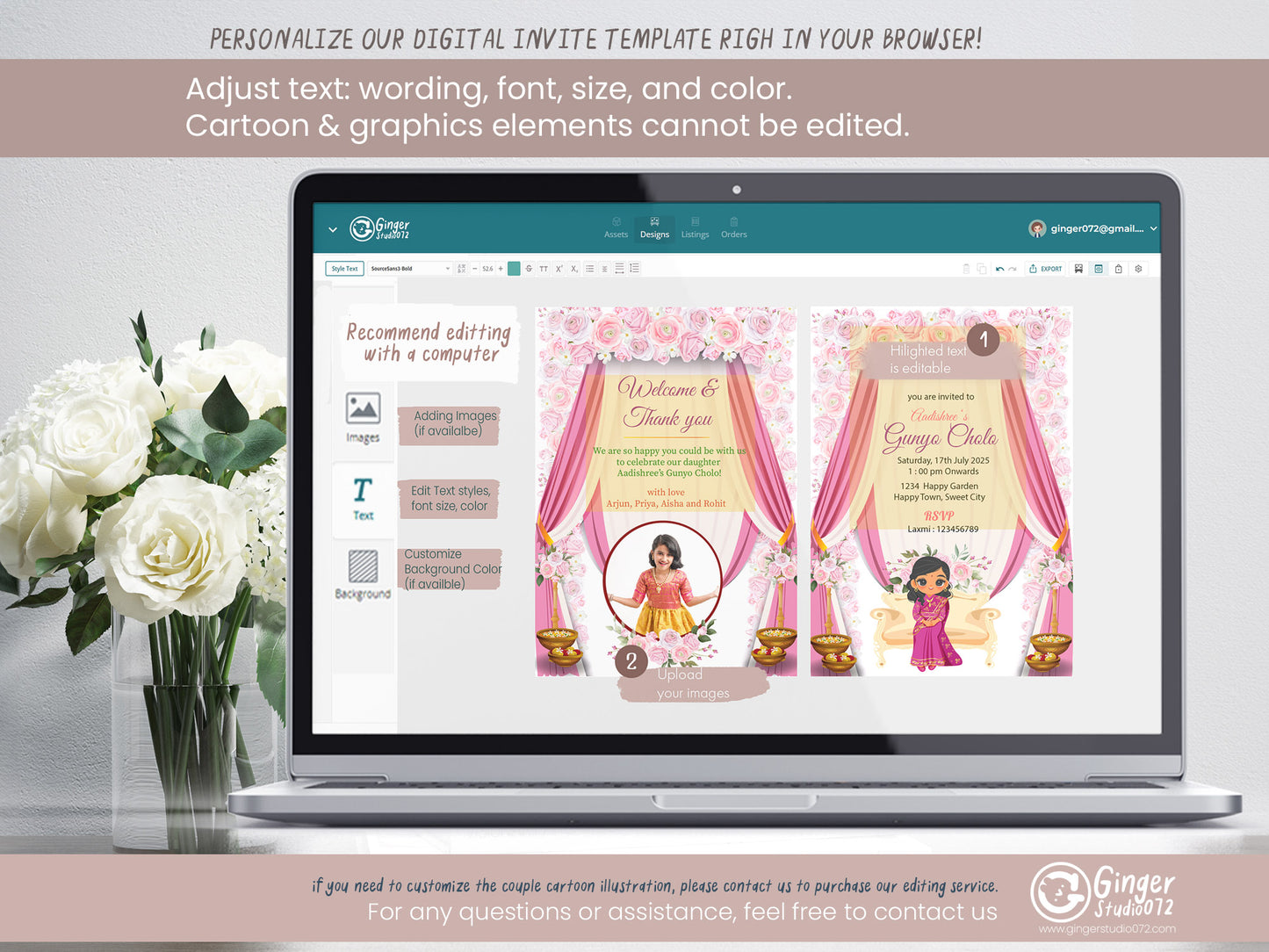 Cute Milestone invite, Gunyo Cholo Ceremony, Customize Template #MTTP240901