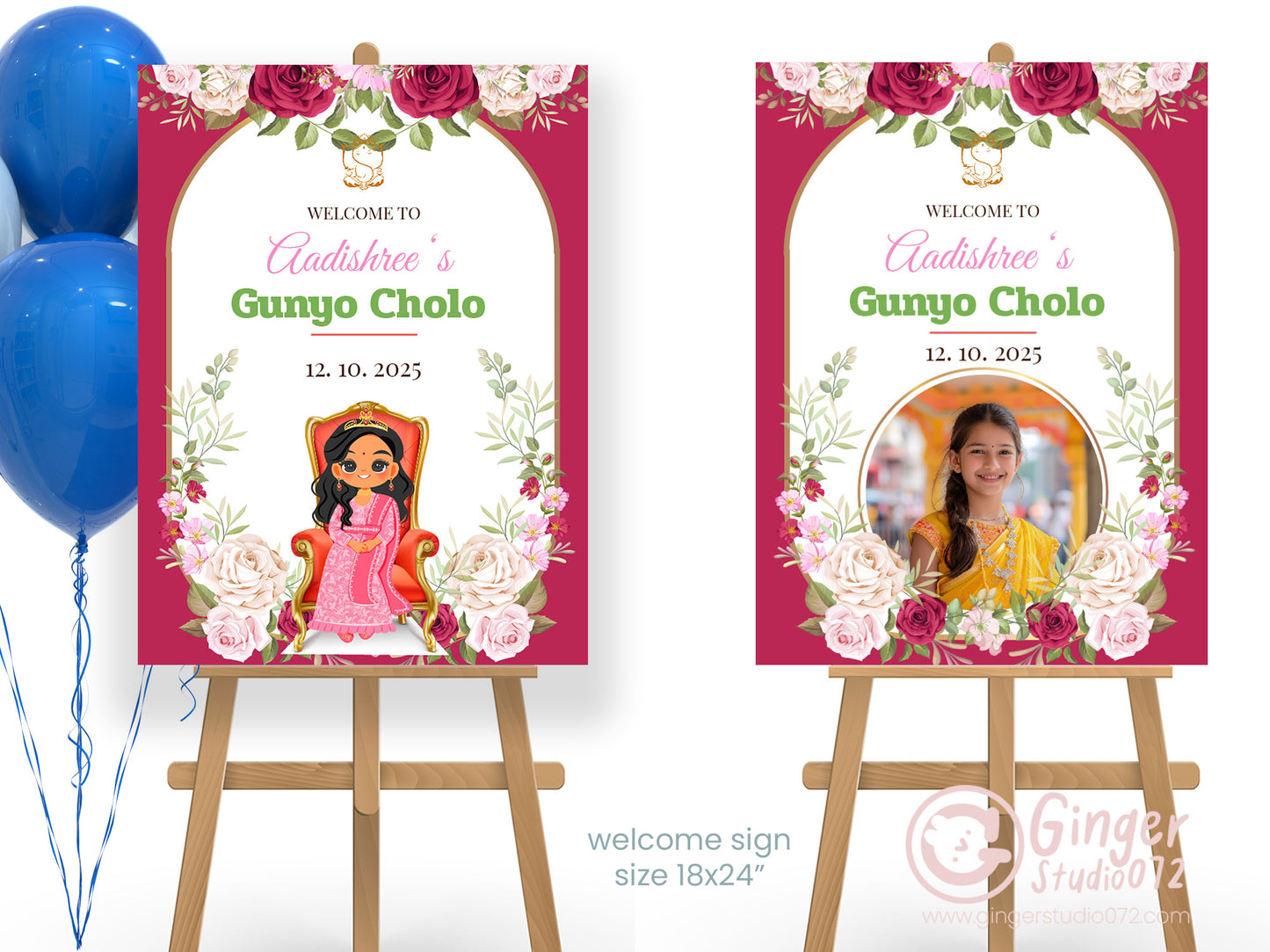 Cute Milestone invite, Gunyo Cholo Ceremony, Customize Template #mttp240904