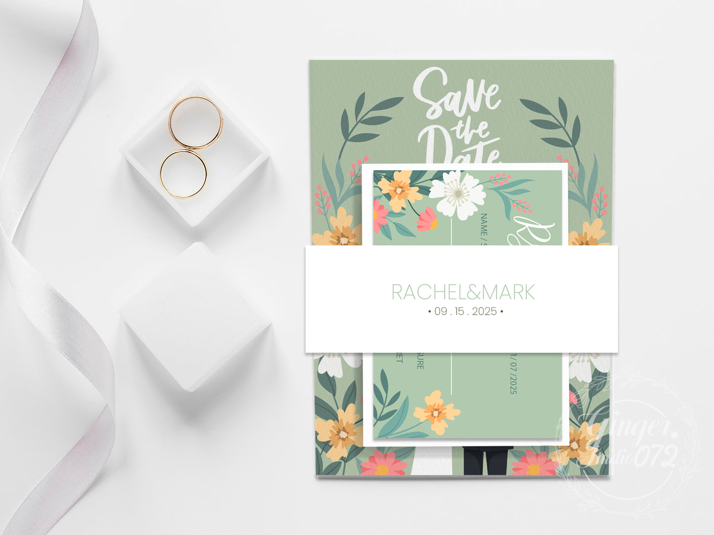 Cute Wedding Invitation, E-Invitation, Digital Template Set #ctwd200401
