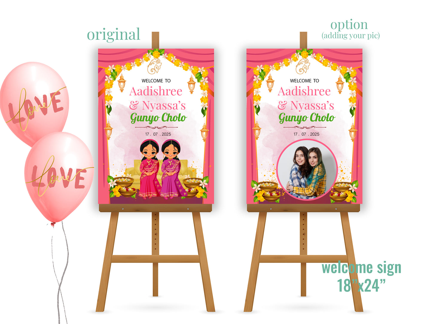 Cute Milestone invite, Gunyo Cholo ceremony, Customize Template #hfiv220805
