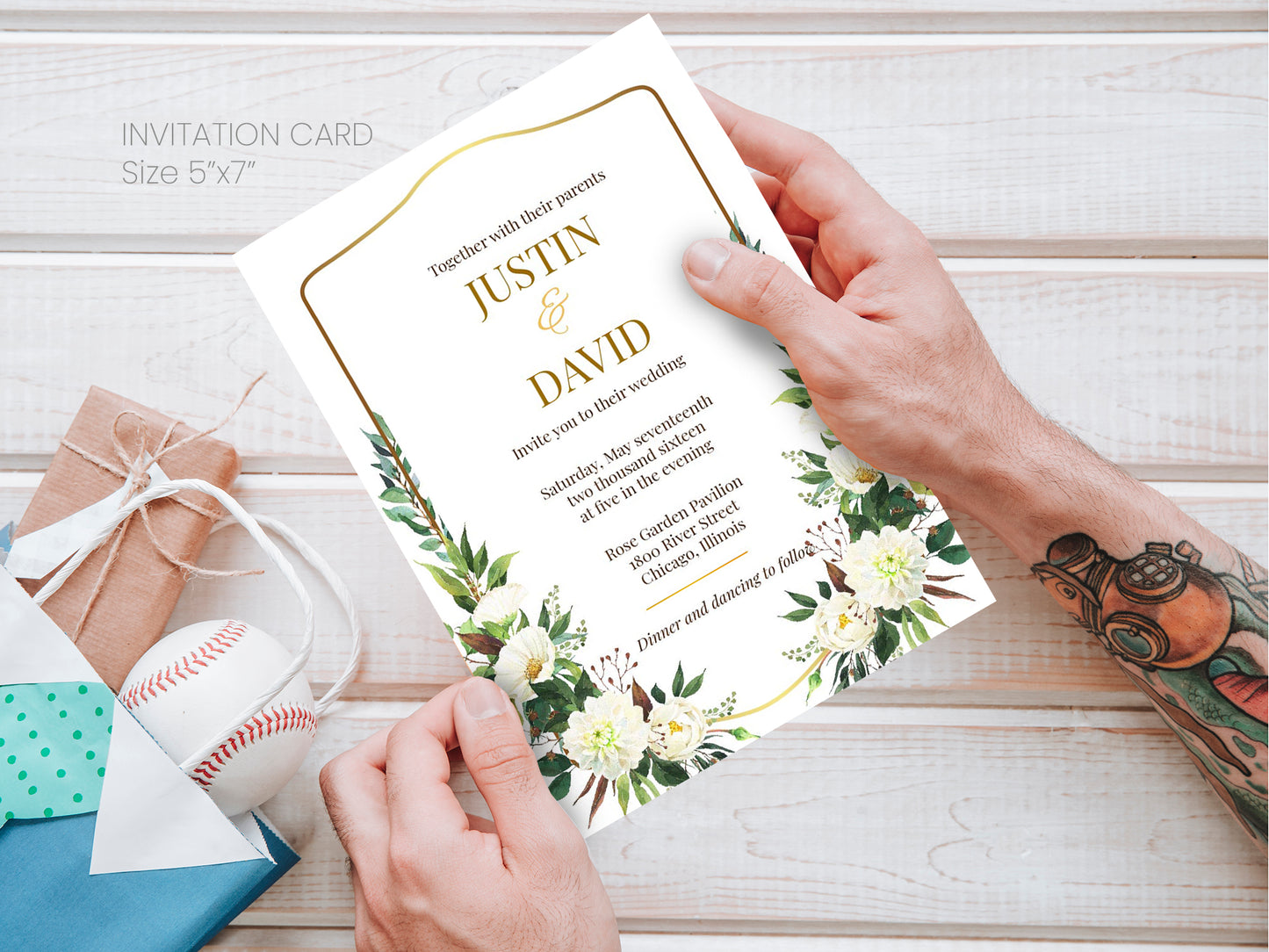 Cute LGBT wedding invite, Southeast Asian Theme, customize template #lbgt230201