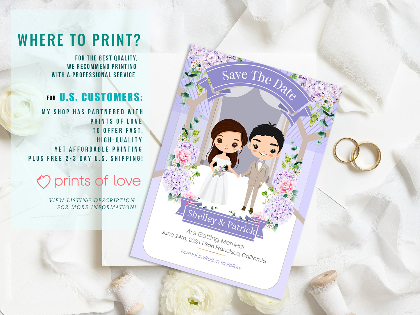 Cute Wedding Invitation, E-invitation, Digital Template #ctwd230701