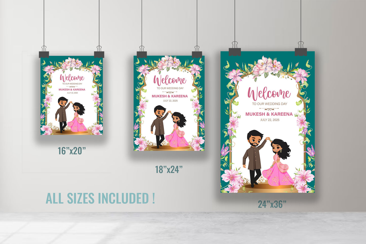Cute Indian sign: Haldi/Mehndi/Sangeet, reception template#wcsl2209010