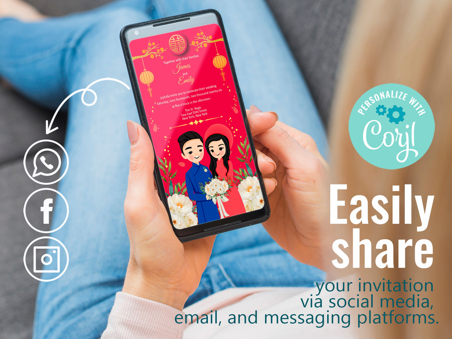 Cute Vietnamese wedding Tea ceremony, Ao dai wedding, Invite template #vmwc210601