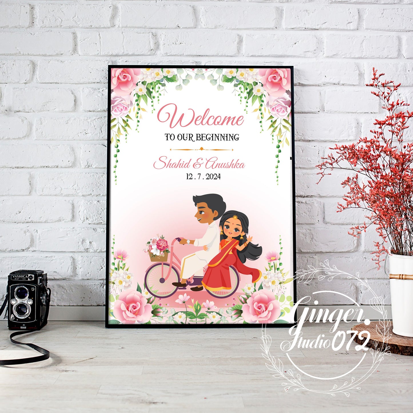 Cute Indian sign: Haldi/Mehndi/Sangeet, reception template #wcsl220702