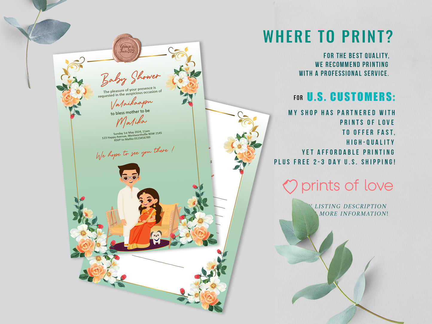 Cute baby shower, parent & mother to be invitation template #bsiv230105