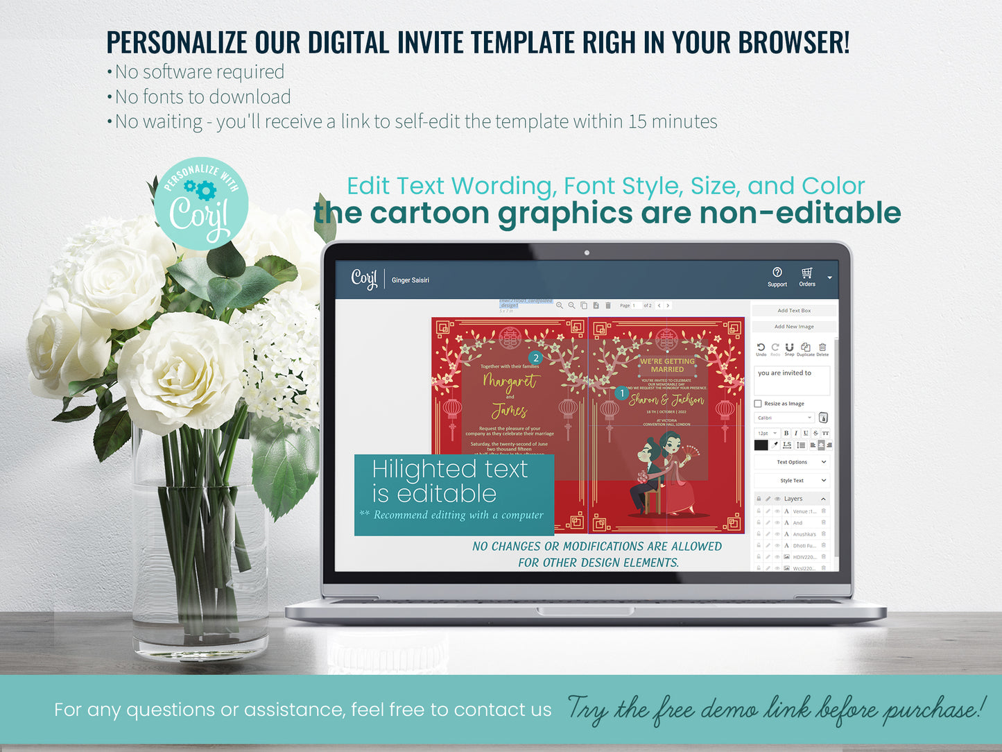 Cute Chinese Wedding, Tea Ceremony, invitation Template #cnwc210501