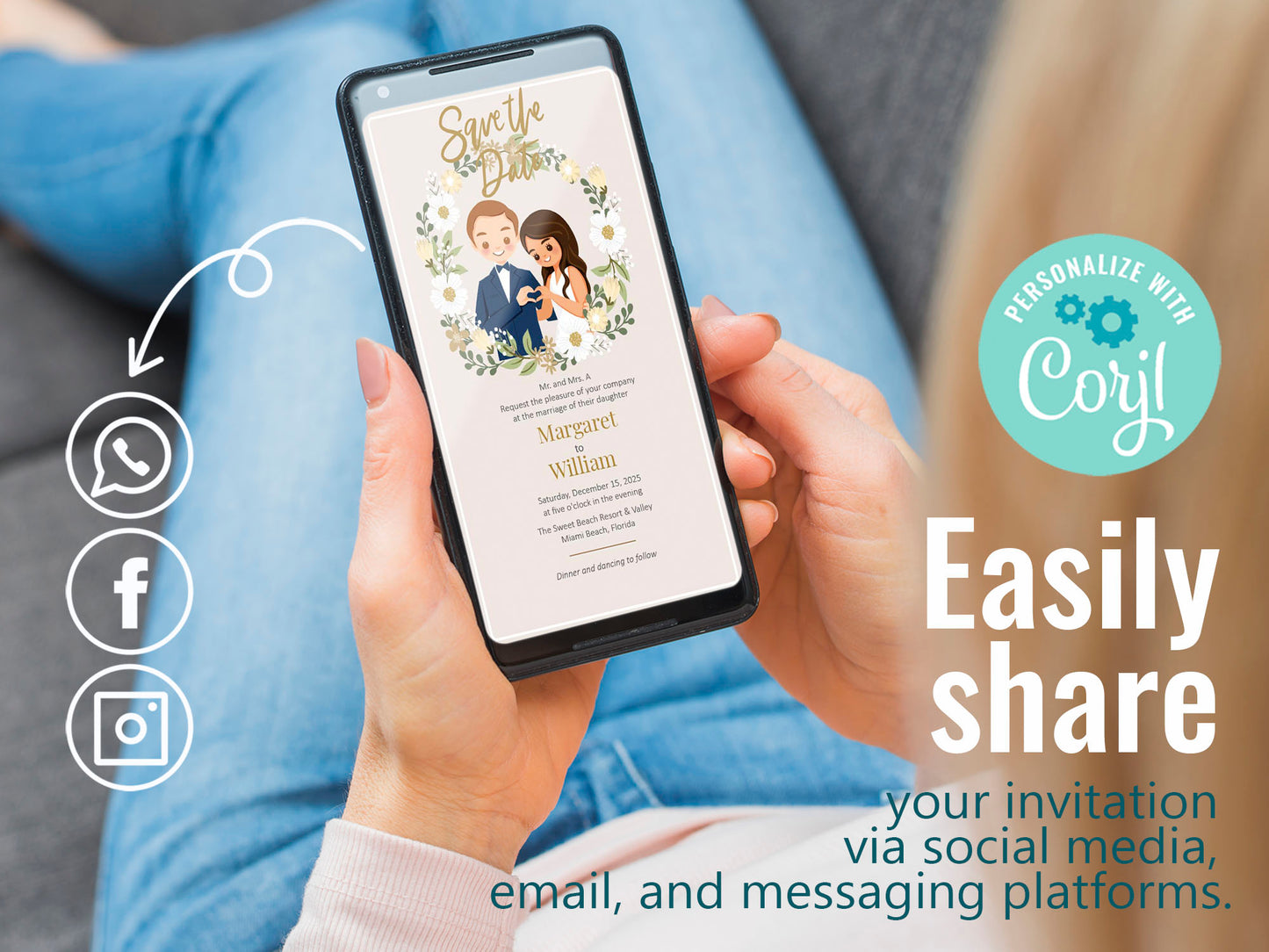 Cute Wedding Invitation, E-invites Template set #ctwd200801