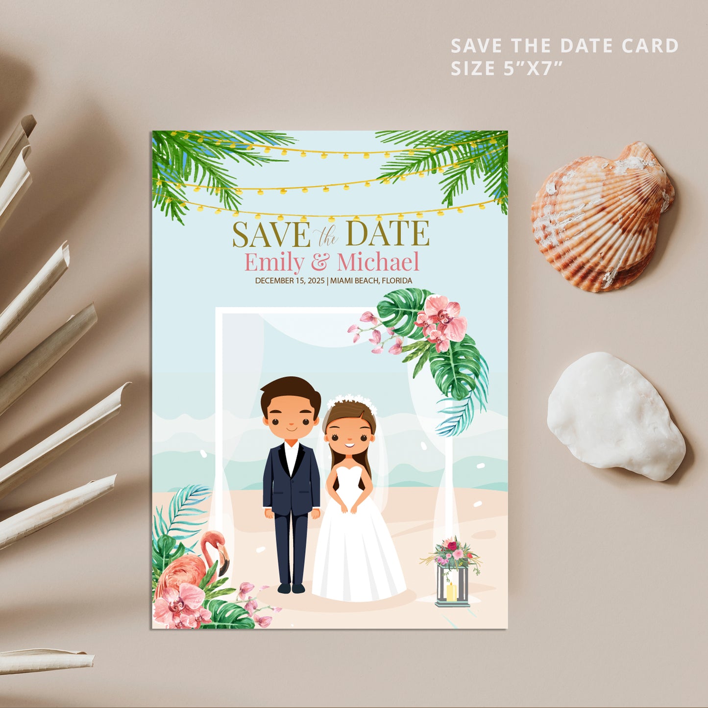 Cute Wedding Invitation, E-Invitation, Digital Template Set #wd7911