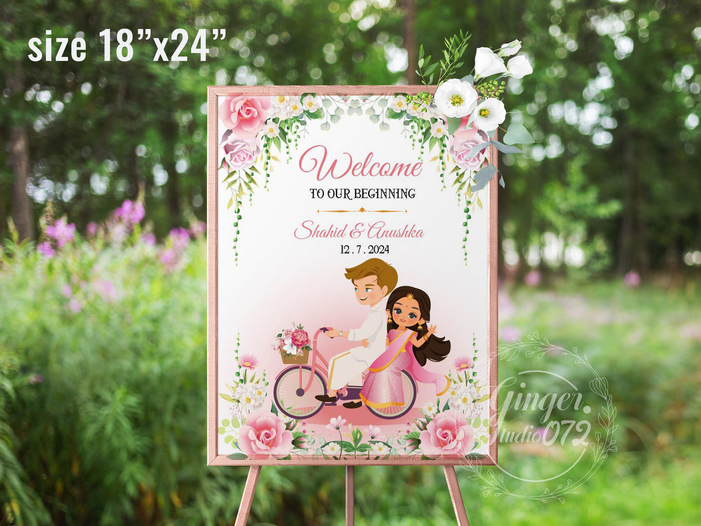 Cute Indian sign: Haldi/Mehndi/Sangeet, reception template #wcsl220702