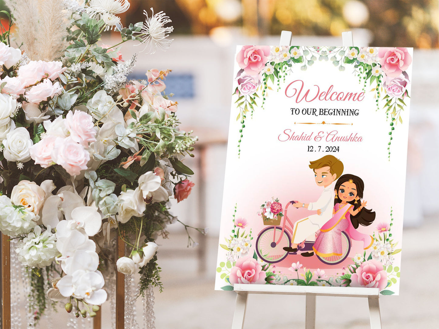 Cute Indian sign: Haldi/Mehndi/Sangeet, reception template #wcsl220702