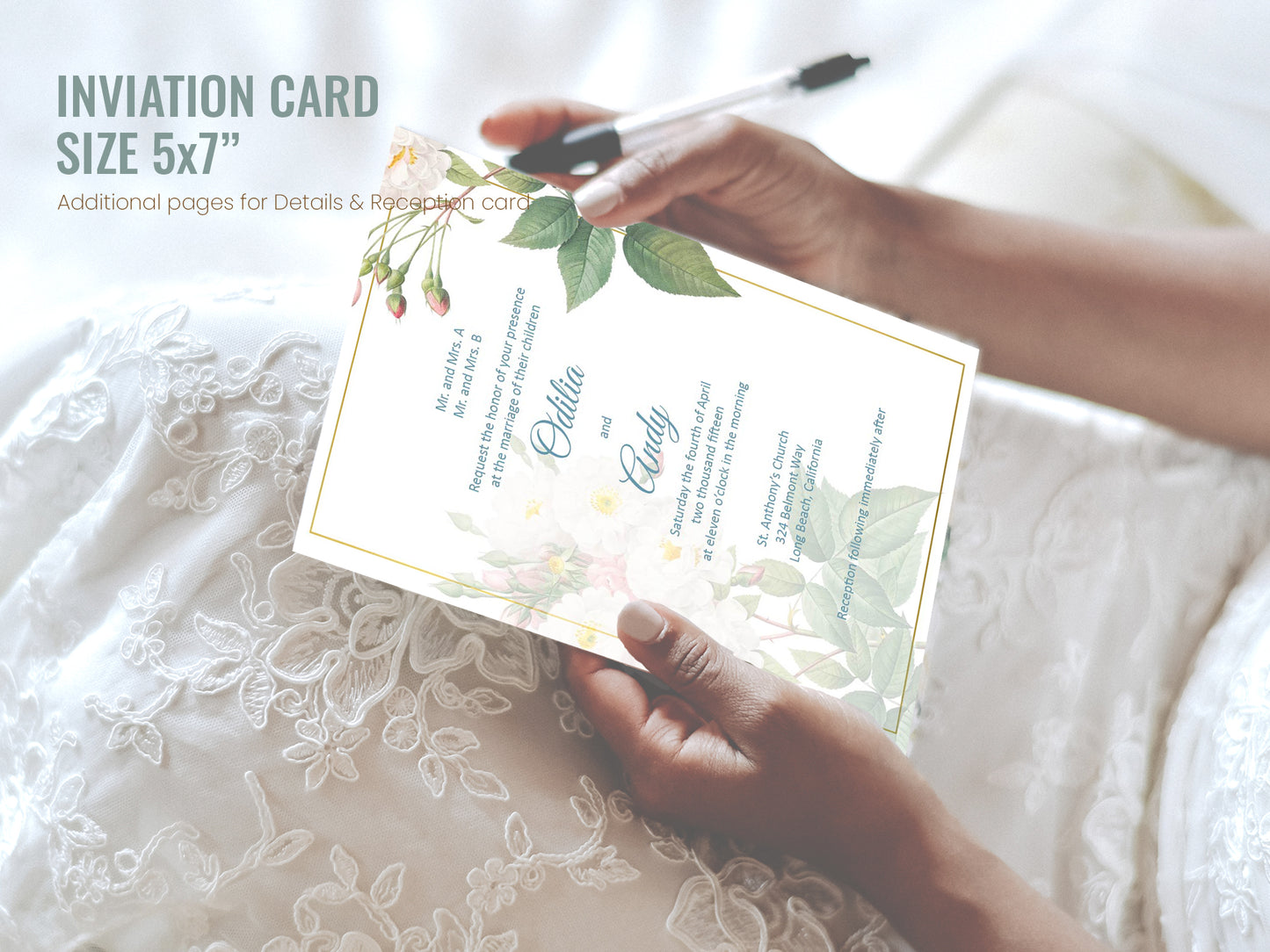 Cute African-American wedding Invitation, Customize template #bciv220402