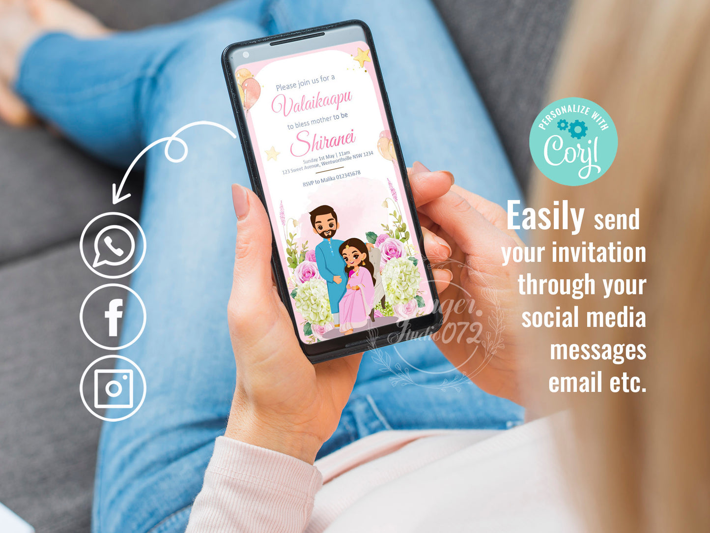 Cute Baby shower, cradle, naming, gender reveal, Invitation Templates #bsiv230301
