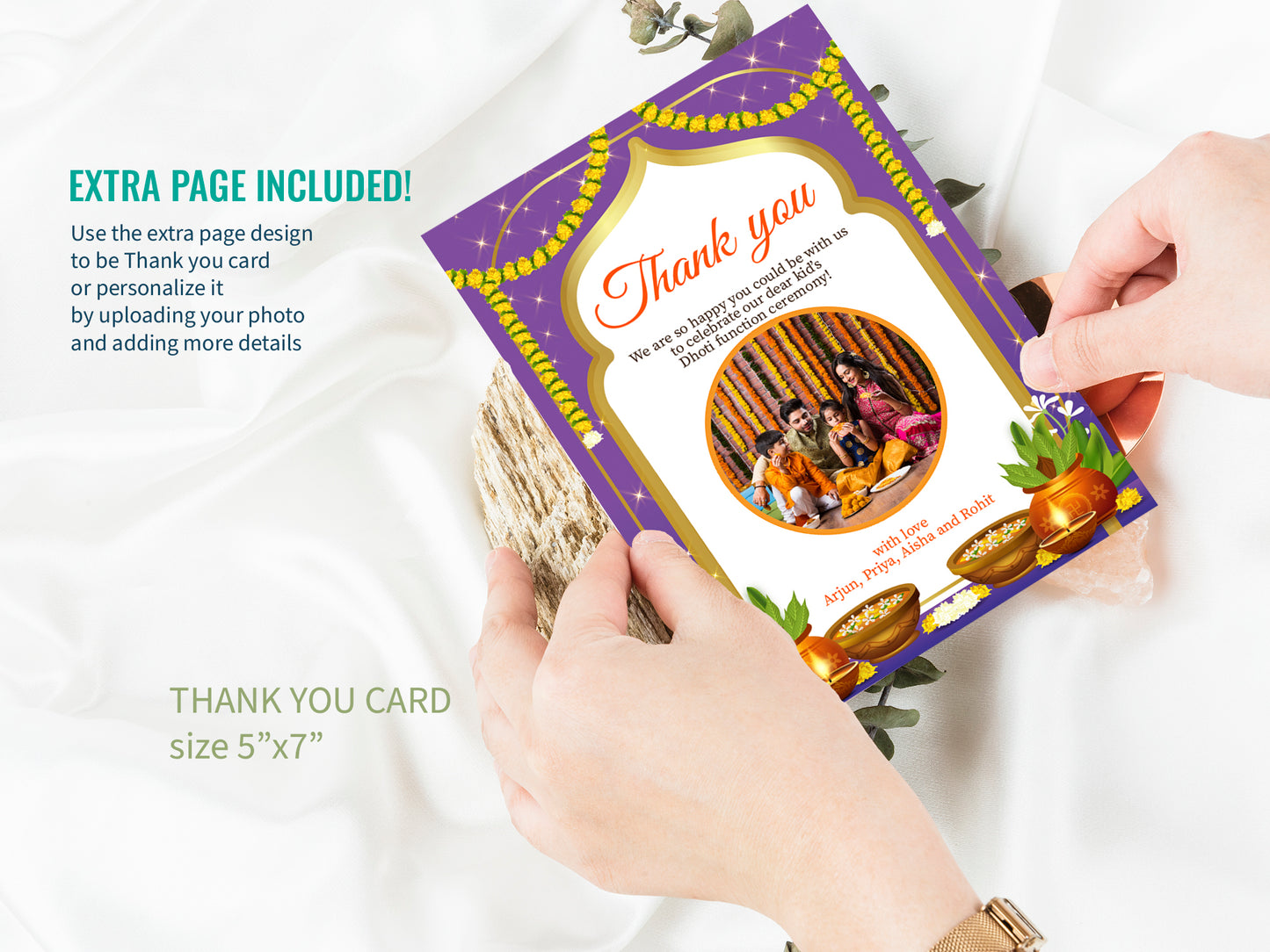 Cute Milestone invite, Dhoti function Ceremony, Customize Template #hfiv220803