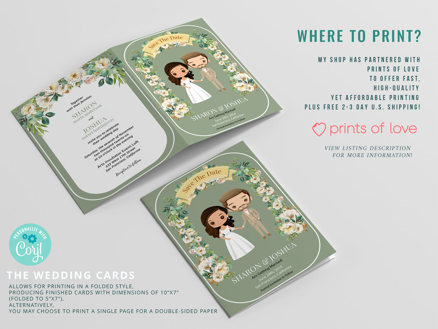 Cute Wedding Invitation, E-Invitation, Digital Template #CTWD230601