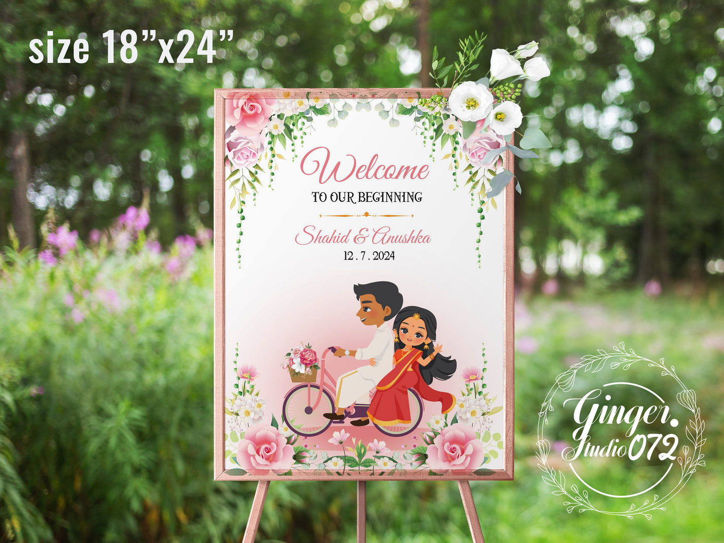 Cute Indian sign: Haldi/Mehndi/Sangeet, reception template #wcsl220702