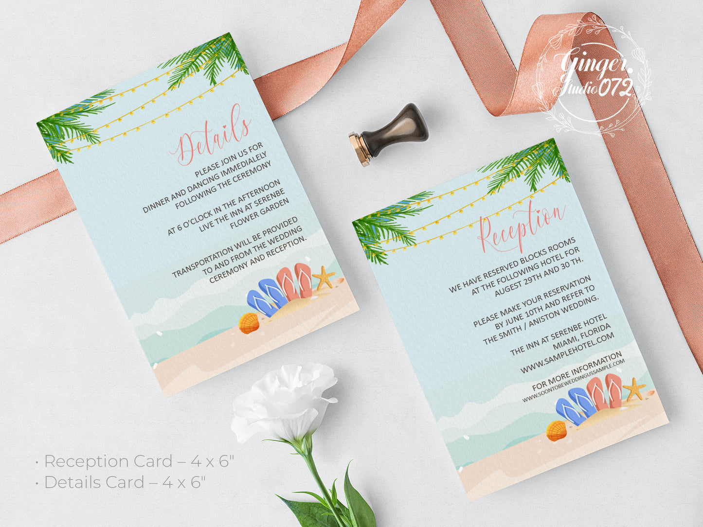 Cute Wedding Invitation, E-Invitation, Digital Template Set #wd7911