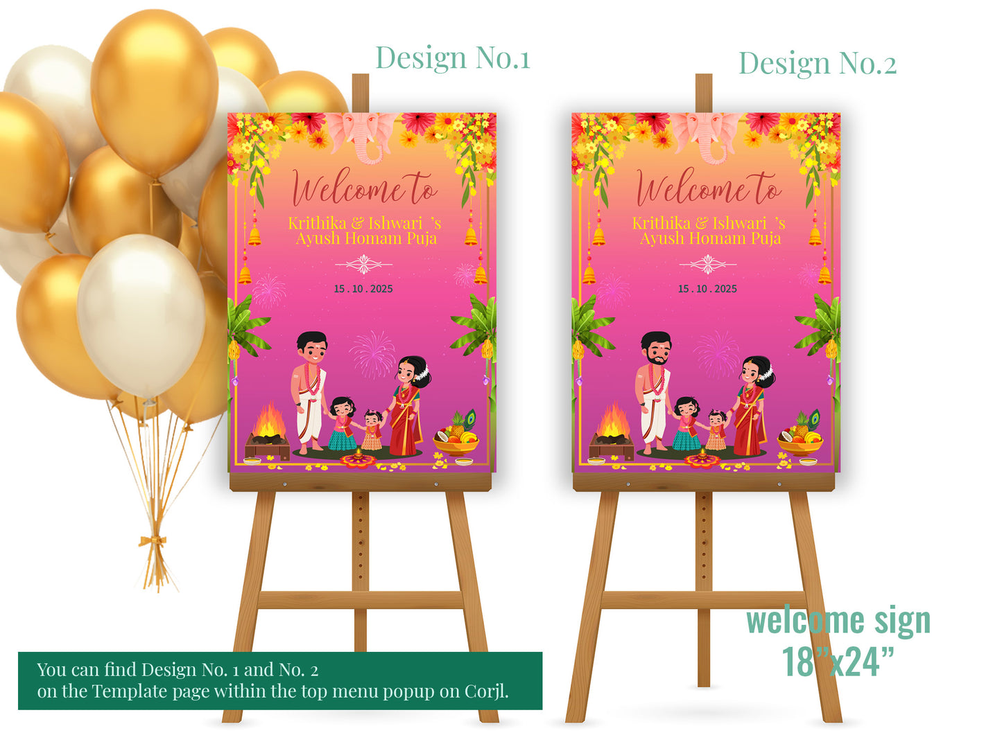 Cute Milestone invite, Ayush Homam puja function, Customize Template #hfiv2301201