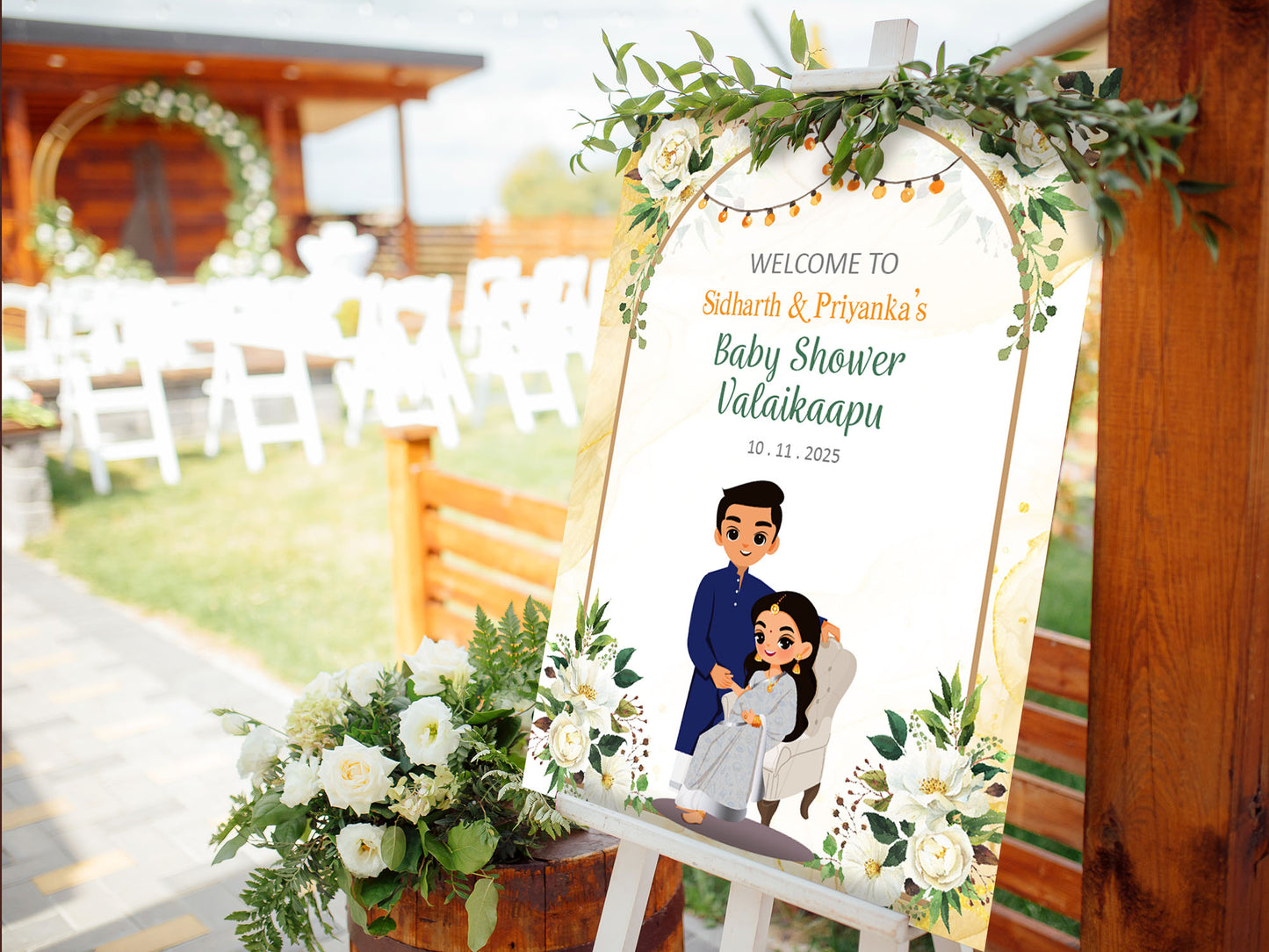 Cute Baby Shower sign, Valaikaapu, Seemantham, Customize Template #wcsl230707