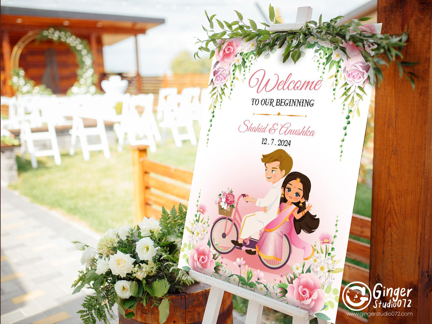 Cute Indian sign: Haldi/Mehndi/Sangeet, reception template #wcsl220702