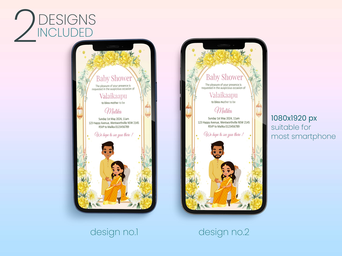 Cute Baby shower, cradle, naming, gender reveal, Invitation Templates #bsiv221101