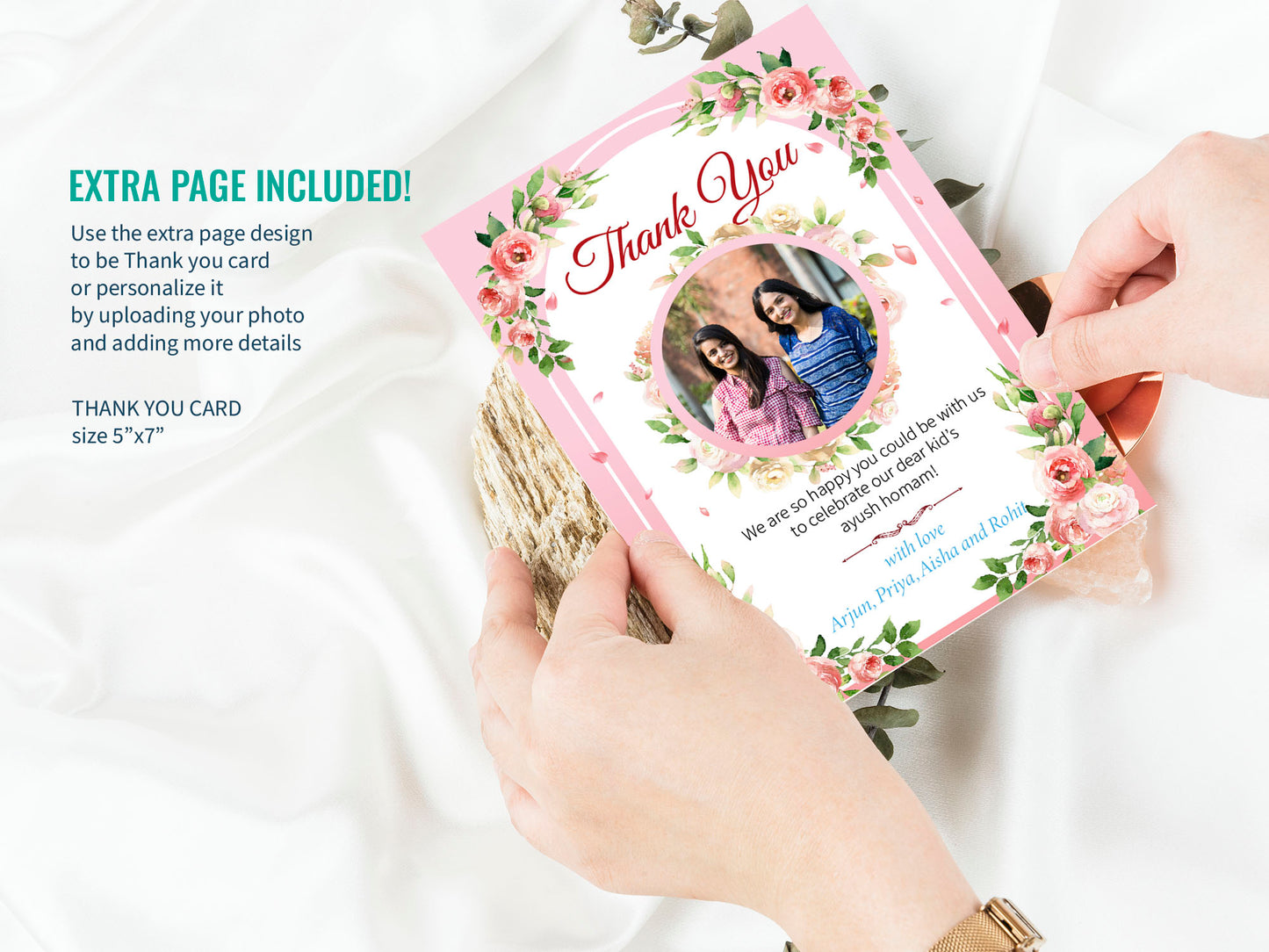 Cute Milestone invite : half saree ceremony, Customize Template #hfiv220703