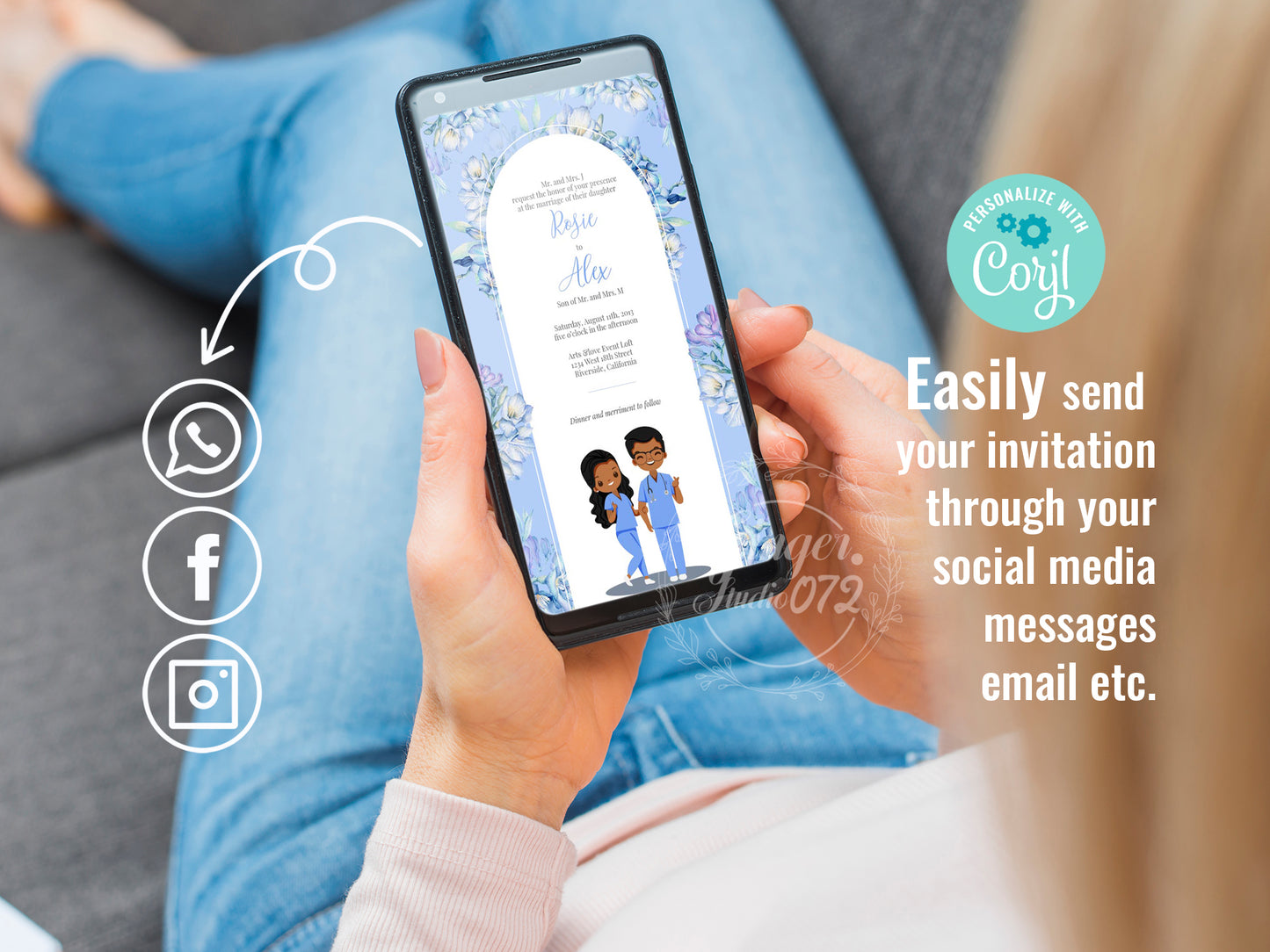 Cute Uniform Wedding, Doctor couple wedding, Invitation Template #UWIV230101