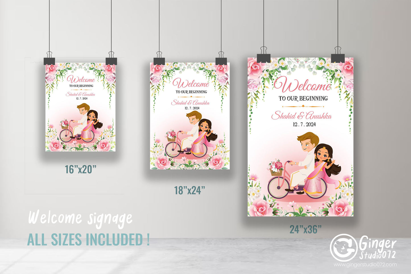 Cute Indian sign: Haldi/Mehndi/Sangeet, reception template #wcsl220702