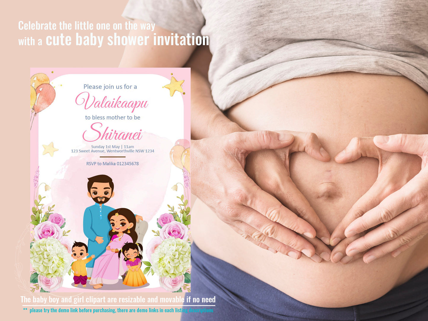 Cute Baby shower, cradle, naming, gender reveal, Invitation Templates #bsiv230301