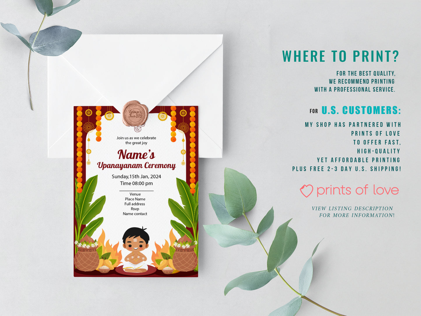 Cute Milestone invite, Upanayanam Ceremony, Customize Template #UNIV220901