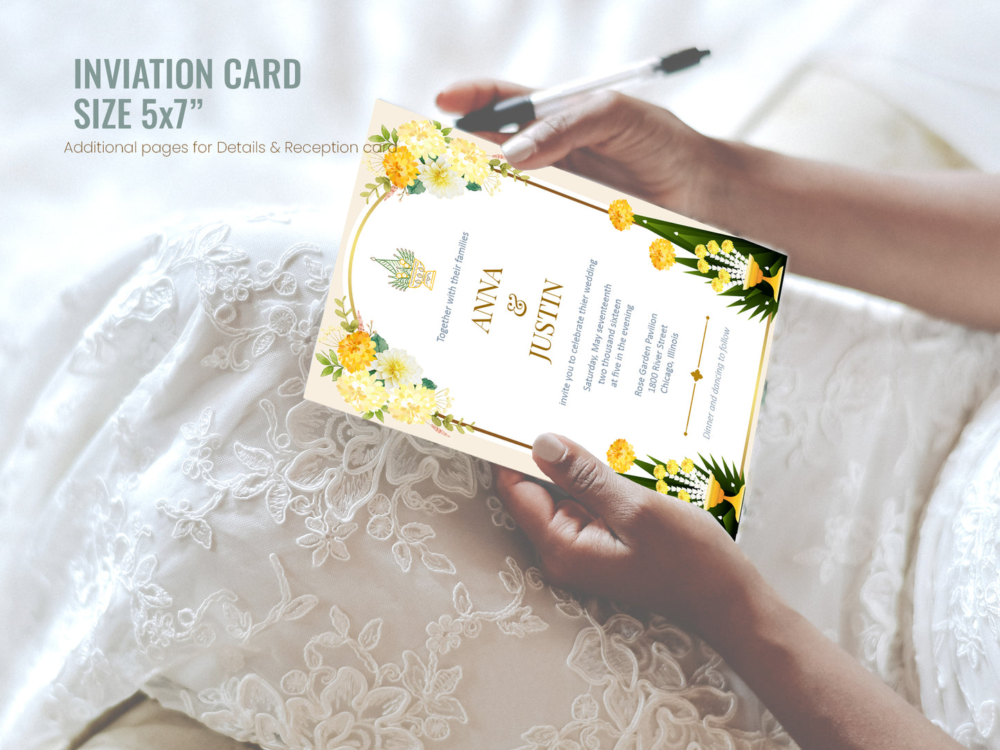Cute Asian, Khmer, Lao, Thai Wedding invitation, E-Invite template #sewc230601