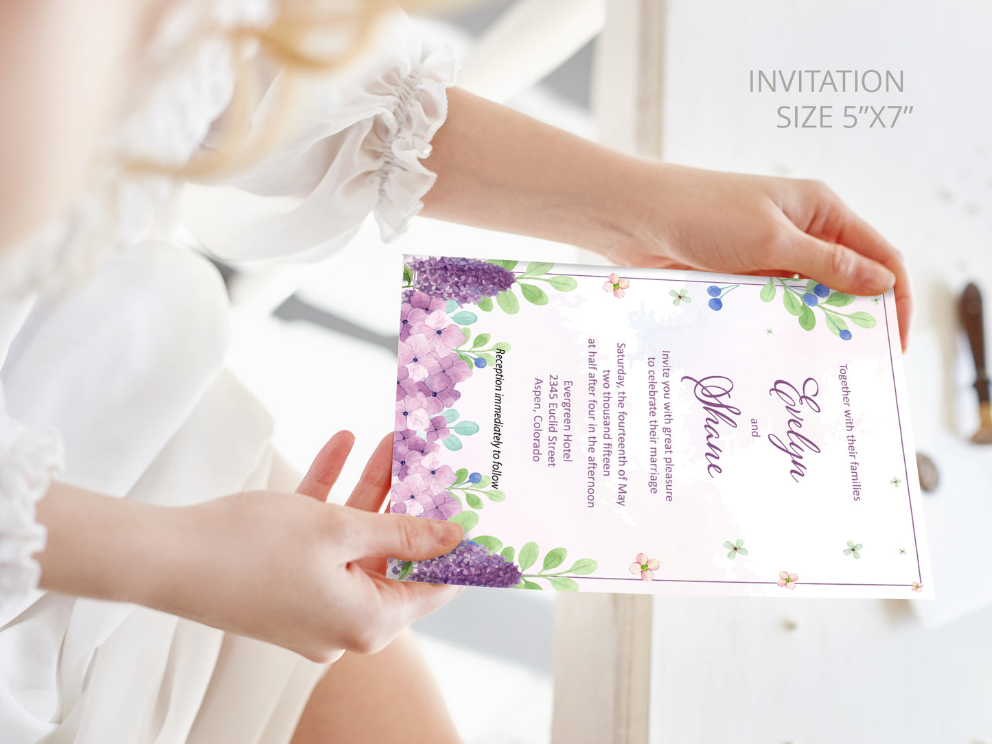 Cute Wedding Invitation, E-invitation, Digital Template #wd002024
