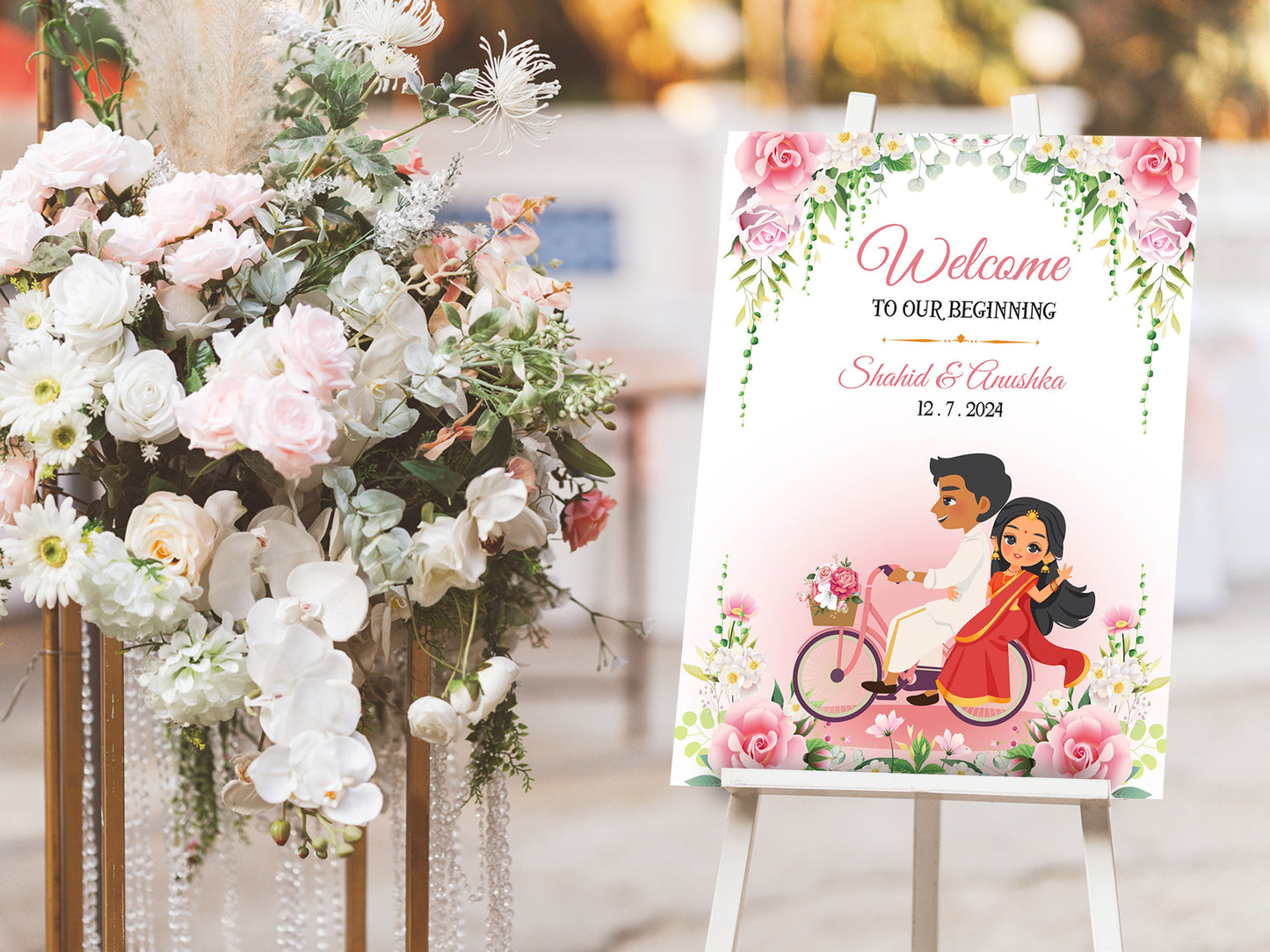 Cute Indian sign: Haldi/Mehndi/Sangeet, reception template #wcsl220702