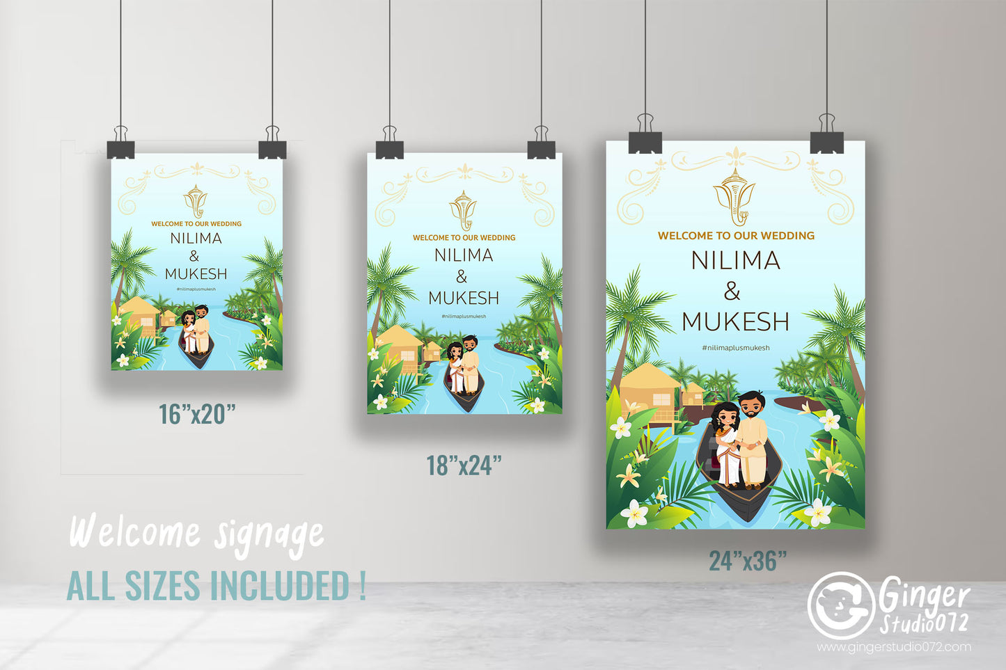 Cute Indian sign: Haldi/Mehndi/Sangeet, reception template #wcsl220905