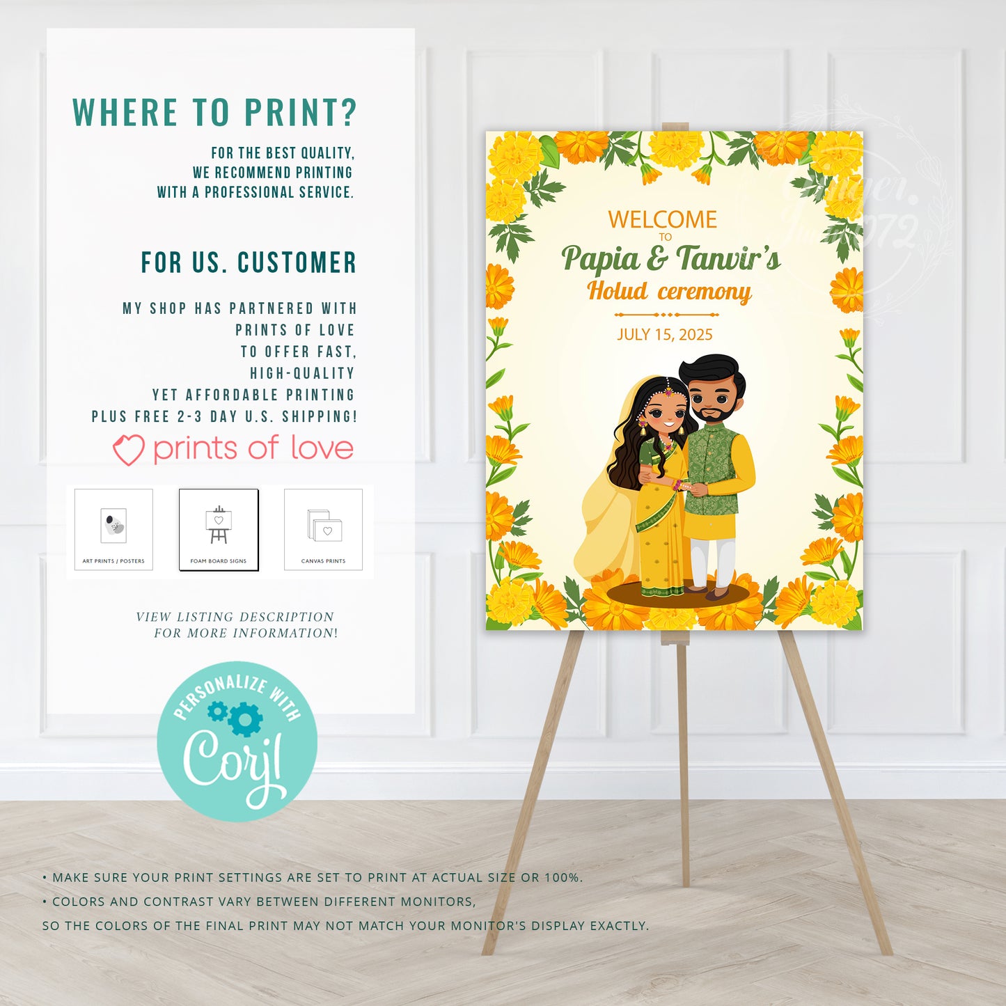Cute Indian sign: Haldi/Mehndi/Sangeet, reception template #wcsl220806