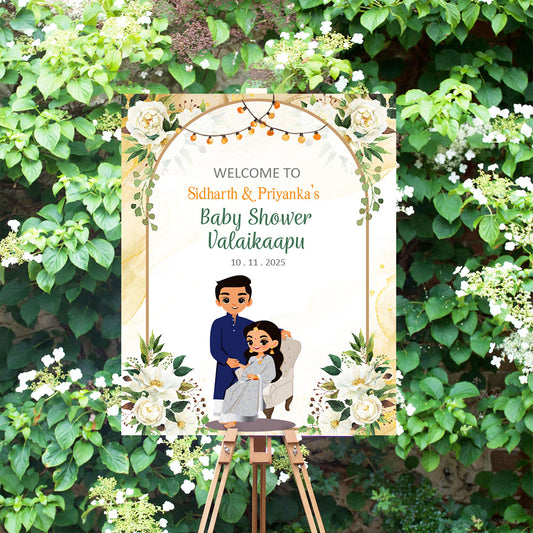 Cute Baby Shower sign, Valaikaapu, Seemantham, Customize Template #wcsl230707