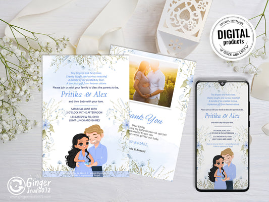 Baby shower, Birth Announcements invitation template #bsis241001