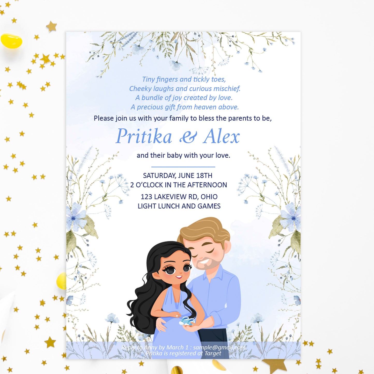 Baby shower, Birth Announcements invitation template #bsis241001