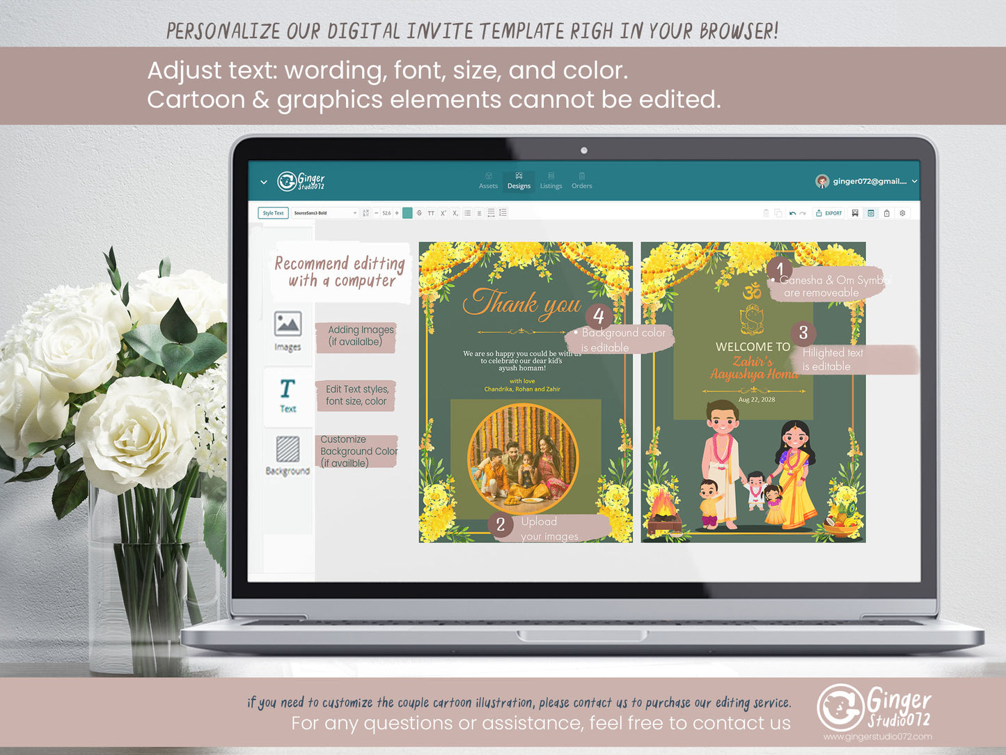 Cute Milestone invite, Ayush Homam puja function Customize Template #mttp240702