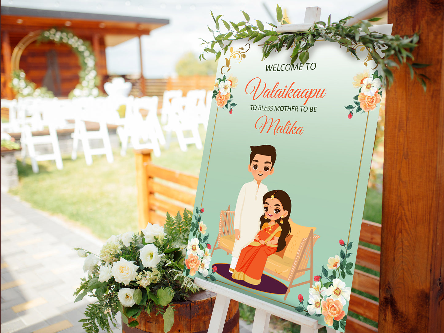 Cute Baby Shower sign, Valaikaapu, Seemantham, Customize Template #wcsl220506