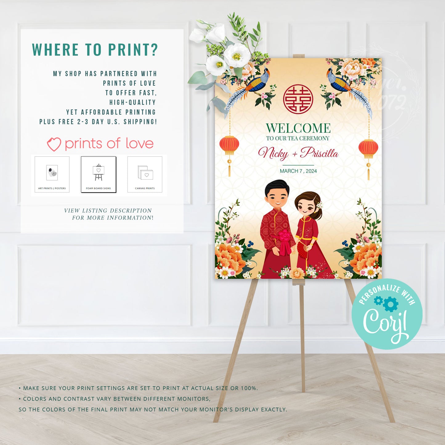 Tea ceremony sign -Digital Template (Editable PDF) #wcsl230303