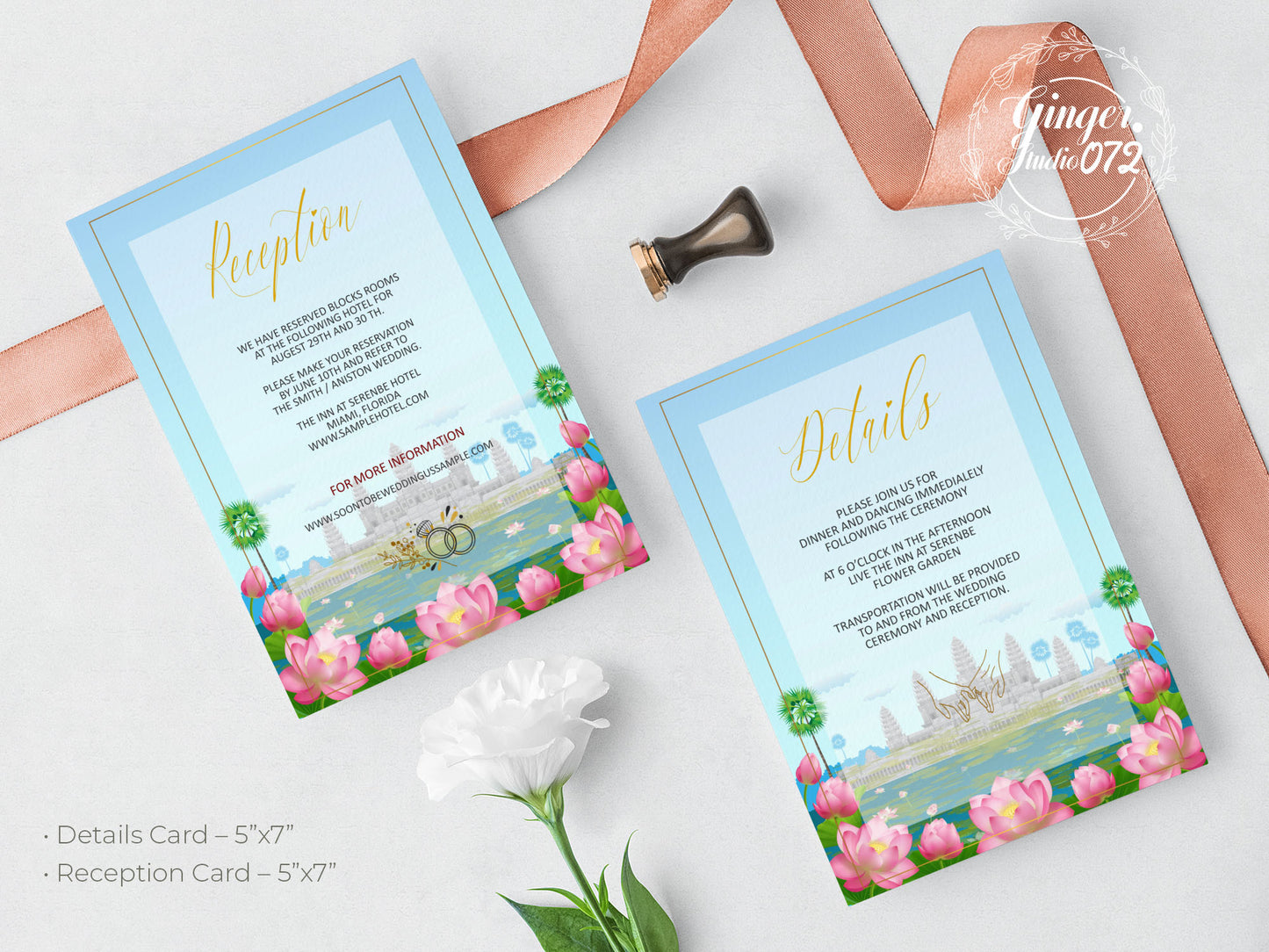 Cute Asian, Khmer, Lao, Thai Wedding invitation, E-Invite template #sewc220802