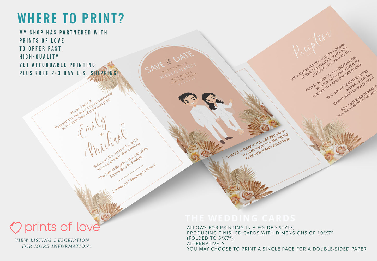 Cute Wedding Invitation, E-invites Template Set #CTWD230401