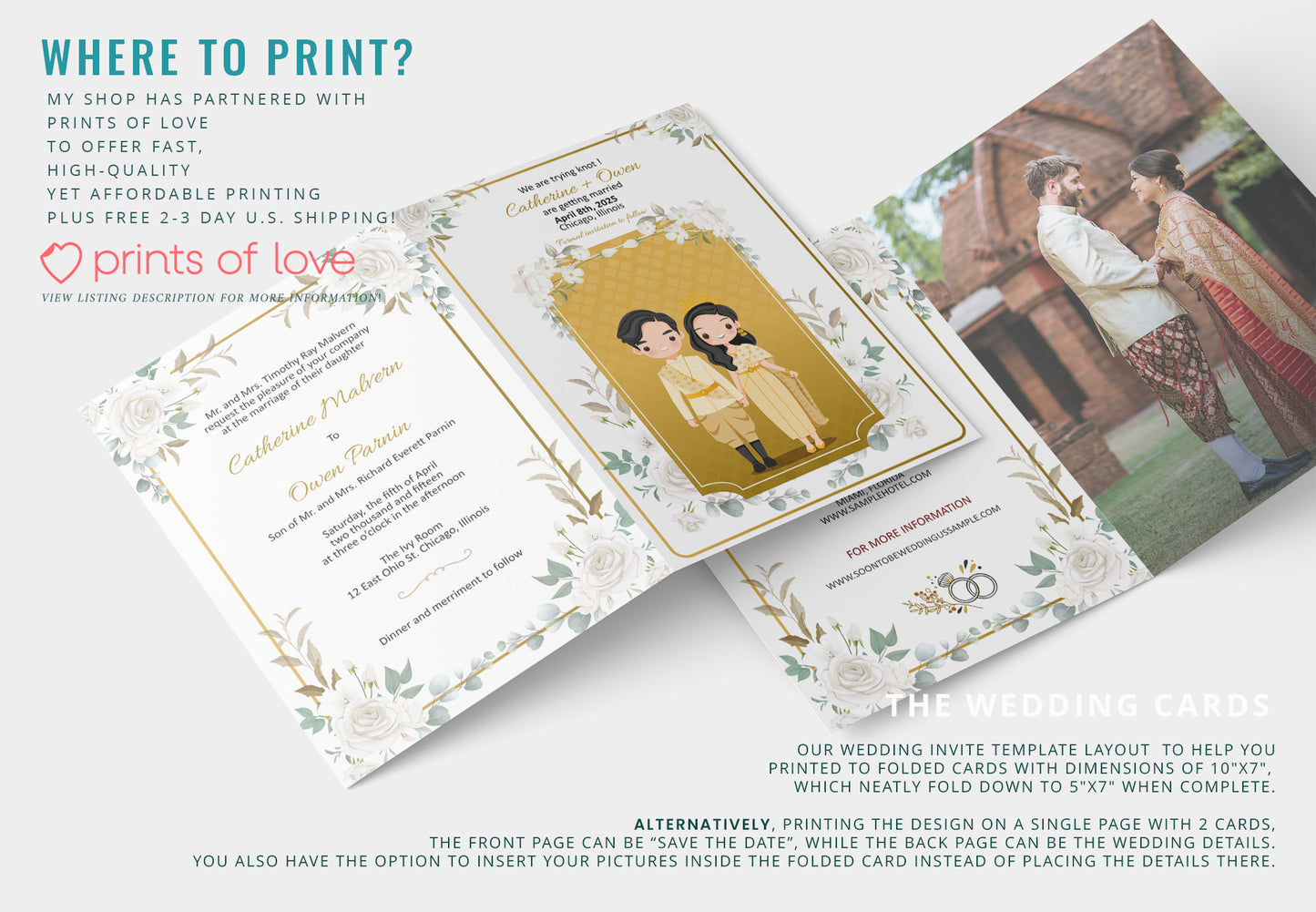 Cute Asian, Khmer, Lao, Thai Wedding invitation, E-Invite template #sewc220701