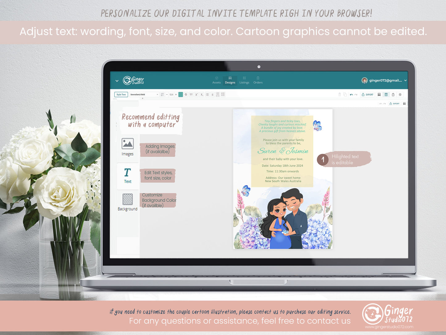 Cute Baby shower, cradle, naming, gender reveal, Invitation Templates #bsiv220901