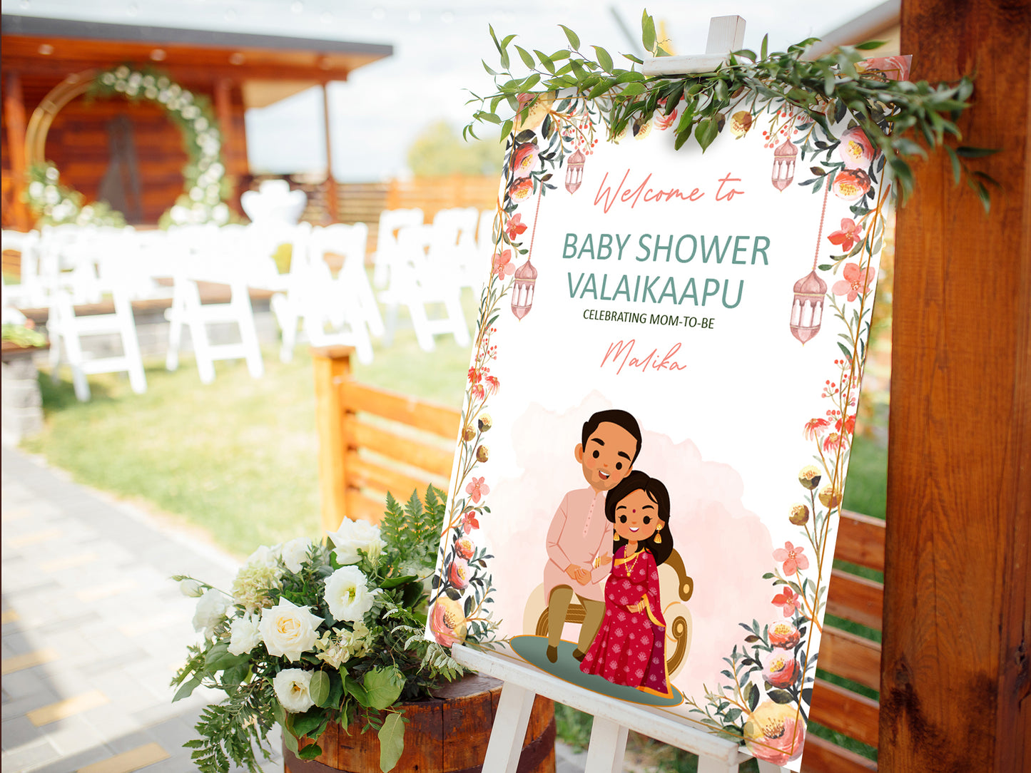 Cute Baby Shower sign, Valaikaapu, Seemantham, Customize Template #wcsl230102
